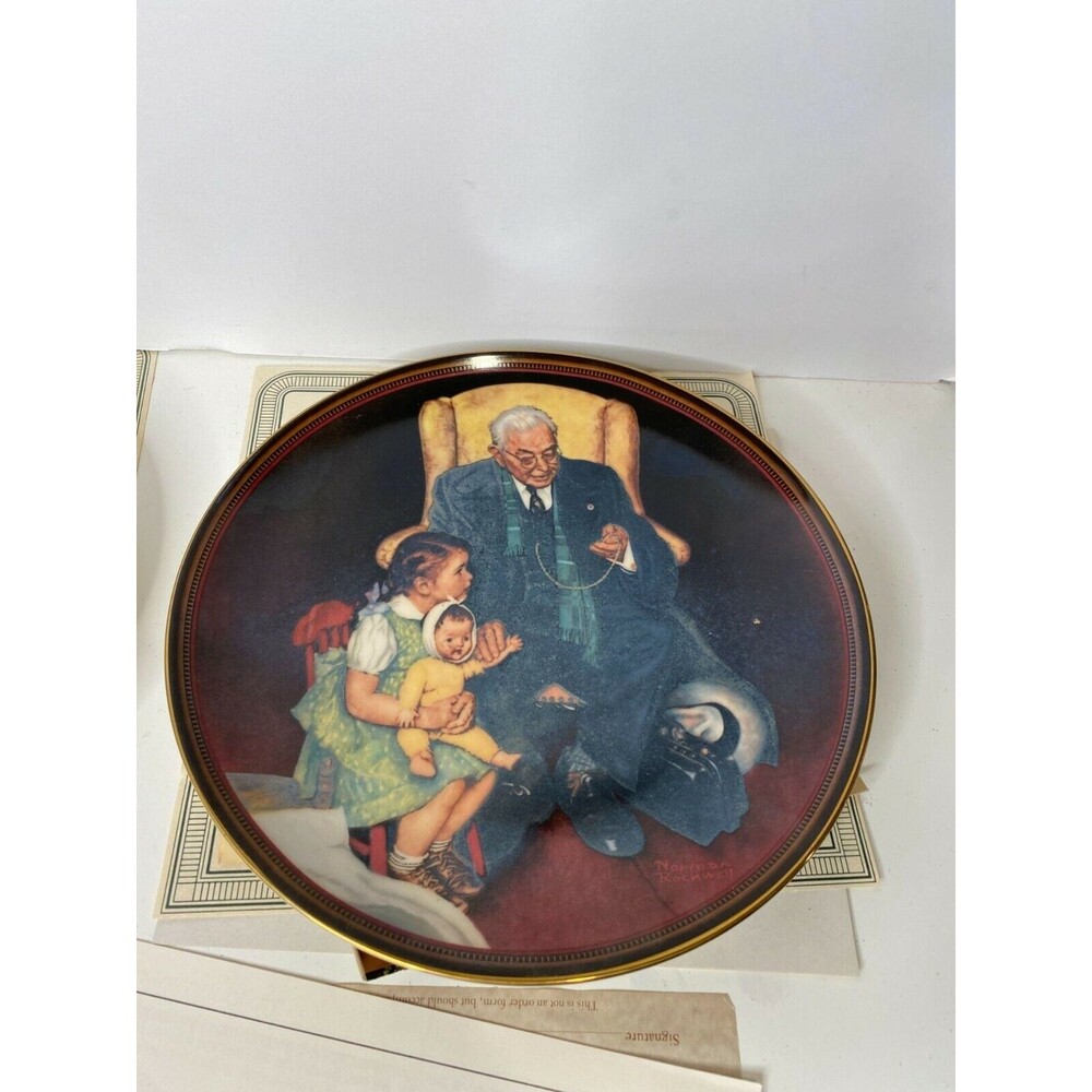 Vintage Set of 6 Norman Rockwell 9 inch Decorative Plates First Issue Vintage - Picture 8 of 12